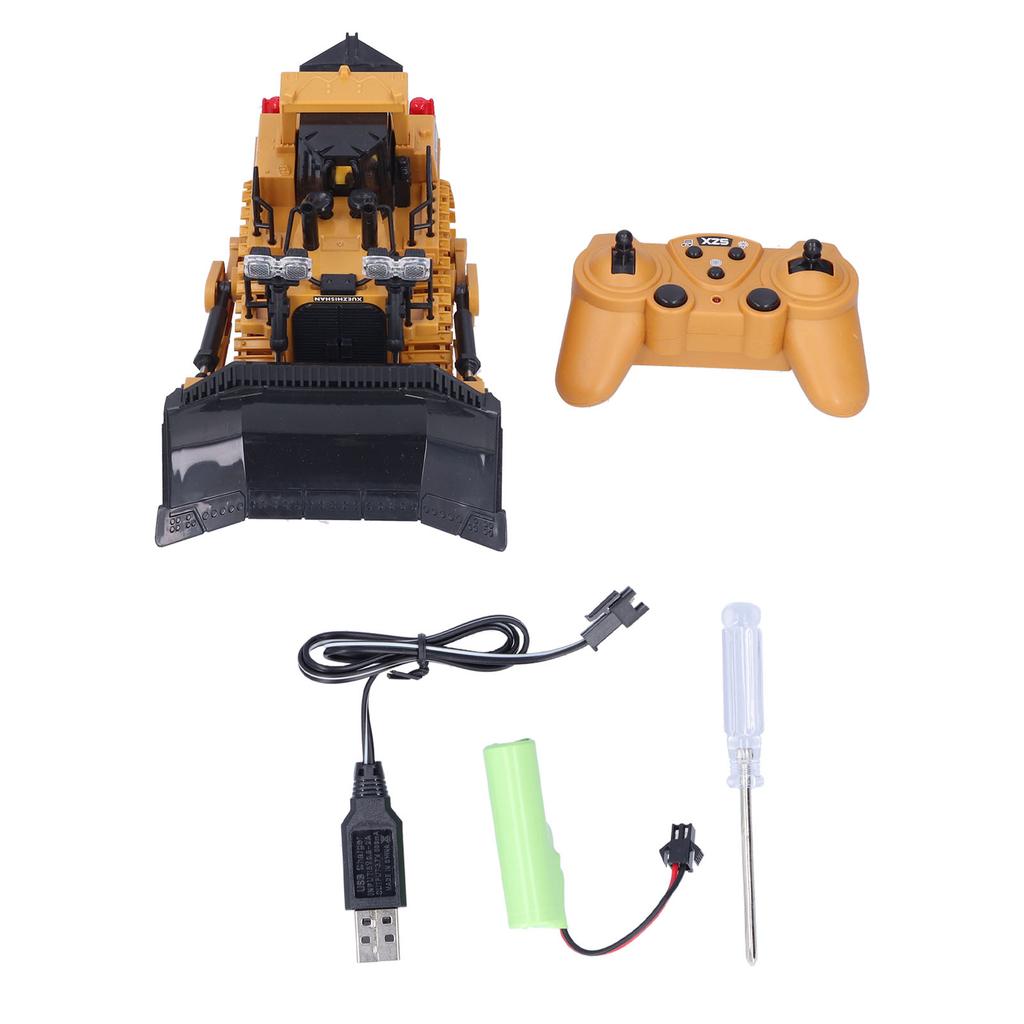 1:24 Remote Control Dozer 9 Channels Multi Function Earthmover for Children"s Toy Gifts