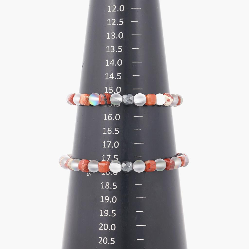 Браслет Jbans Classic Moonlight Stone Point Cube Red Stone Mix Gemstone (C2501Ac1217_Rd)