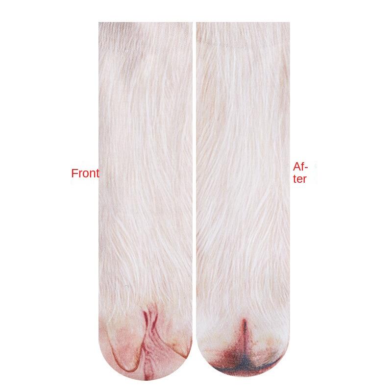 Носки в форме 3D животных, цифровые печатные носки-симуляции, забавные и смешные домашние персонализированные носки с изображением кошек и собак