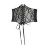 Wide Lace Corset Waist Belt Flower Embroidery PU Leather Waistband Strap DIY Decorative Slimming Body Belts
