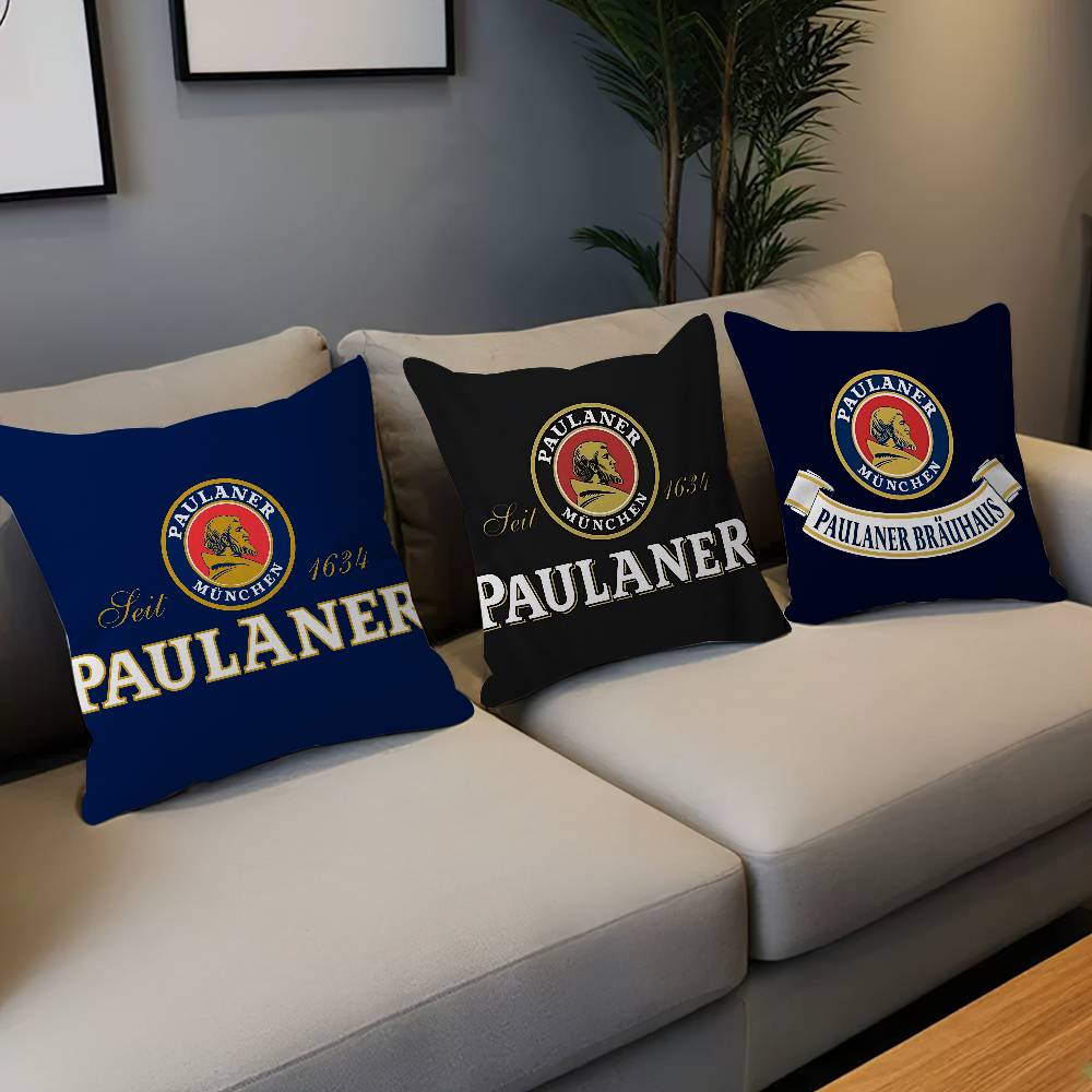 German Beer Paulaner Personalized Pillow Cover Kids Bedroom Wild Party Decor Pillowcase Kid Birthday Shower Gift