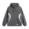 Basketball Series Spliced Letter Zipper Hooded Breathable Versatile Sports Jacket Men Jacket Black Pine-Grey AFDVG23-2