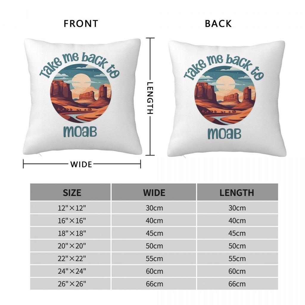 Take Me Back To Moab Square Pillowcase Polyester Linen Velvet Creative Zip Decor Car Cushion Case