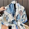 Silk Scarves for Women Spring Autumn New Large Long Scarves, Fashionable Printed Scarves, Air-conditioned Shawls, and Beach Towels for External Use