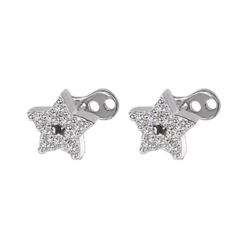 2Pcs Eye Catching Body Piercing Studs With Geometric Design Stainless Steel Contemporary Piercing Accessories