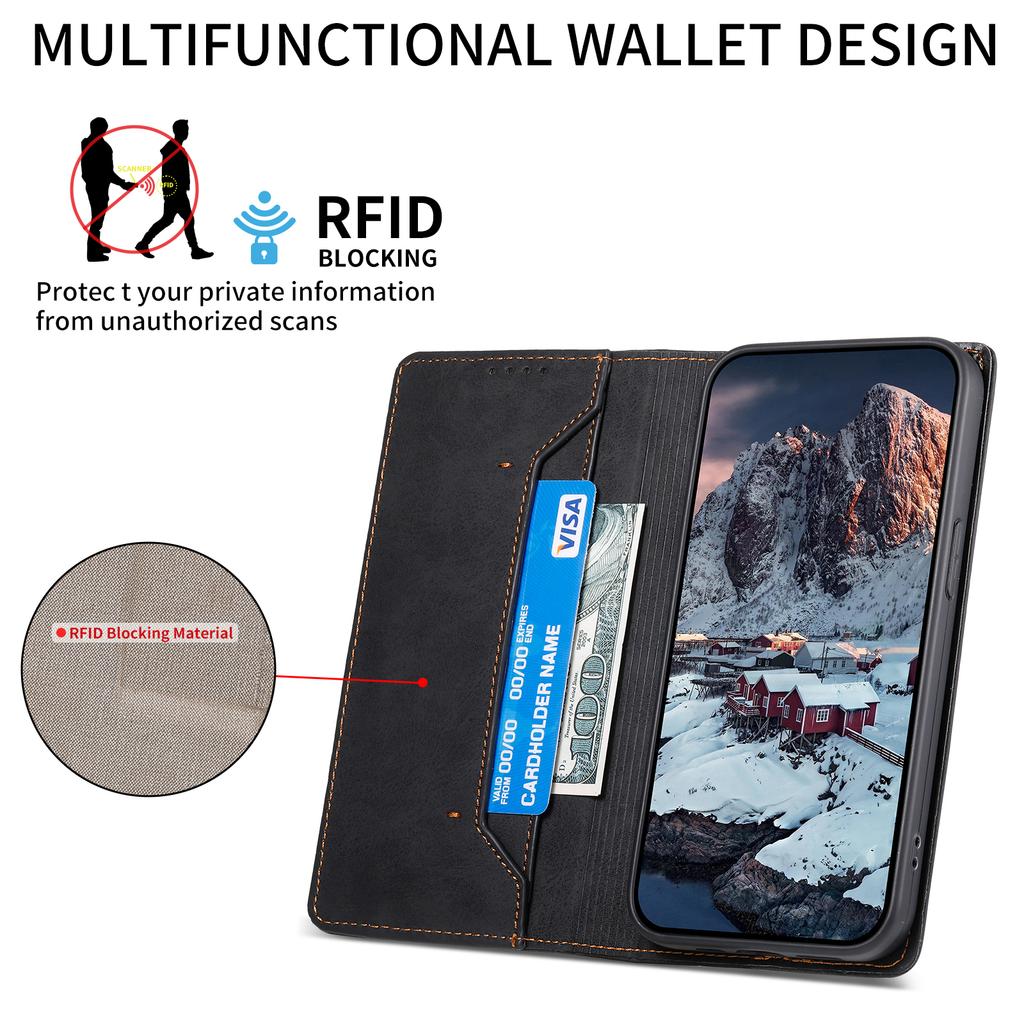 Магнитный кожаный чехол-книжка для Xiaomi Redmi Note 15 Pro + 14 13 12 11 10 Pro Plus 15C 14C 13C 5G Кошелек с держателем для карт