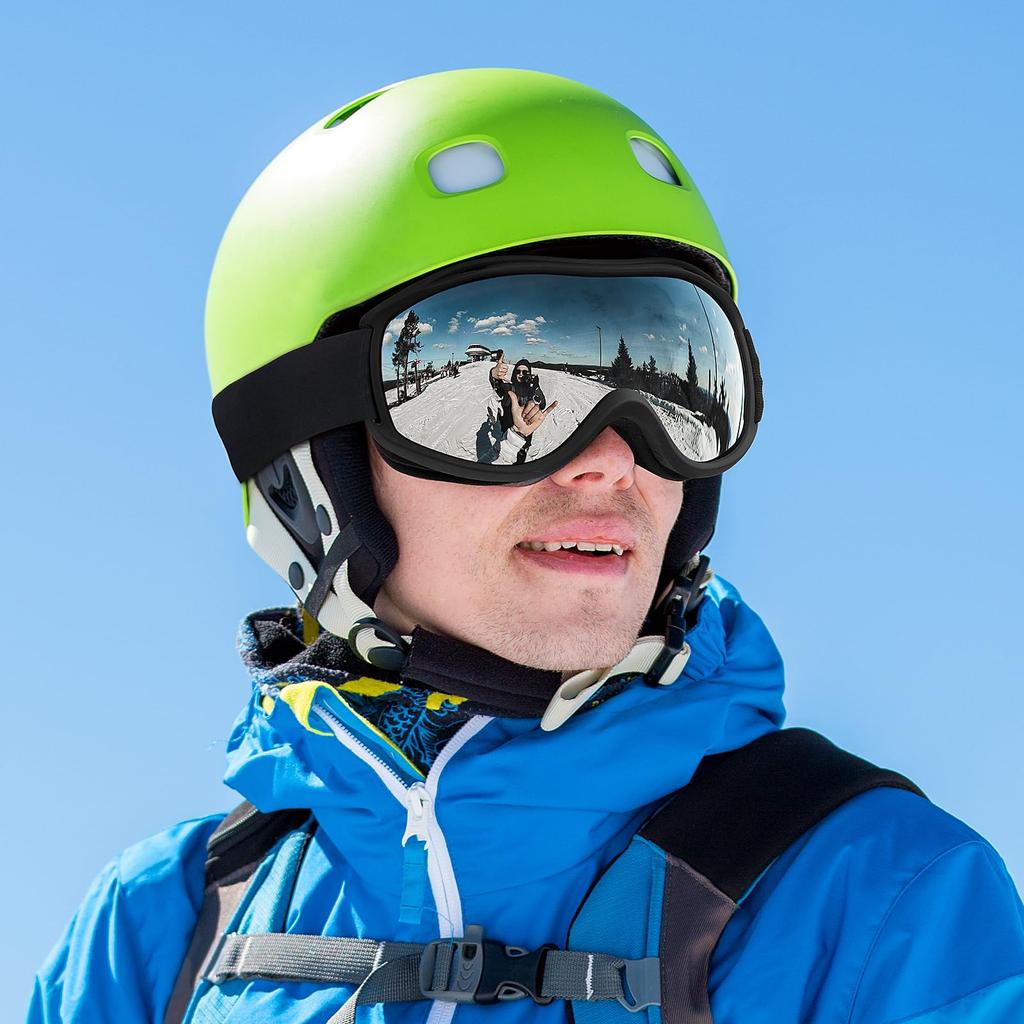 Vimbloom Лыжный шлем UV400 Очки для сноуборда Широкий обзор Унисекс для сноубординга и катания на лыжах Очки, Защита от запотевания, Защита, Совместимые, Очки,