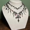 Halloween Cross Necklace Gothic Ornament Diablo Bat Pendant Collarbone Chain Niche Collar