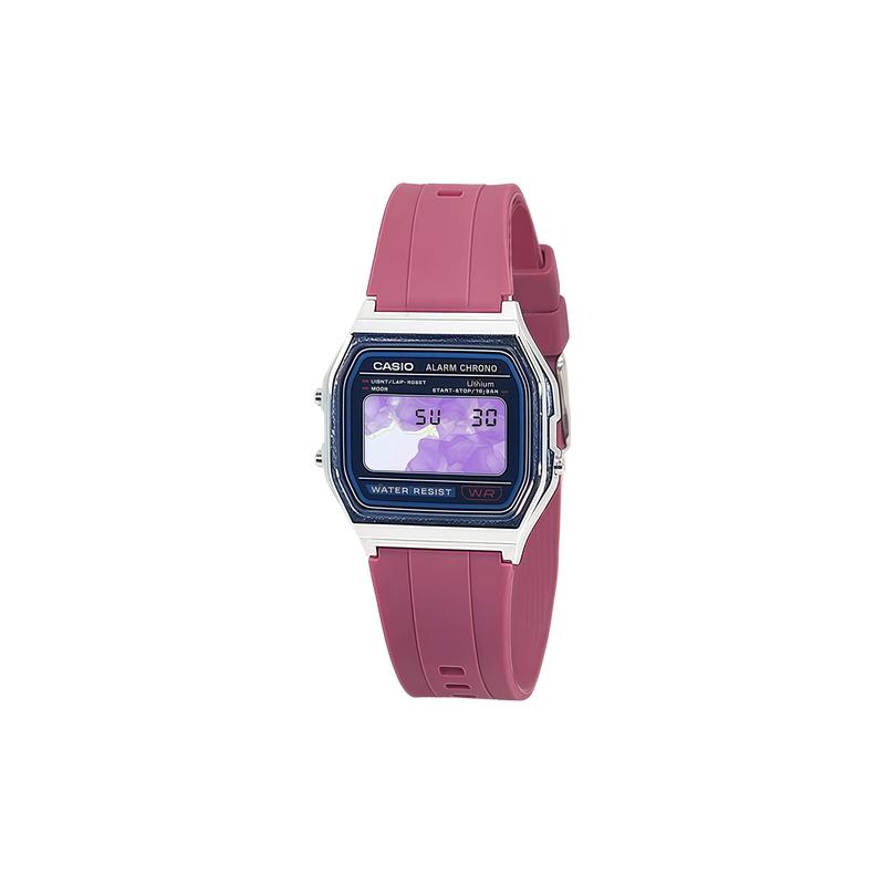 Casio Индивидуальные часы модифицированная серия Красный песок серебристый ореол Фиолетовое мраморное стекло Модные часы Водонепроницаемые A158WA-1 A158WA-1