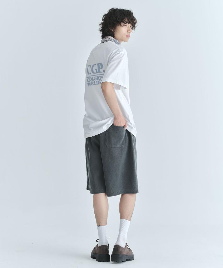 CGP Футболка с коротким рукавом и квадратным цветным логотипом - Белая