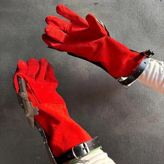 40.64 Cm Medieval Late Gothic Gloves Steel Gauntlets Armor Knight Finger SCA LARP Gloves Gift