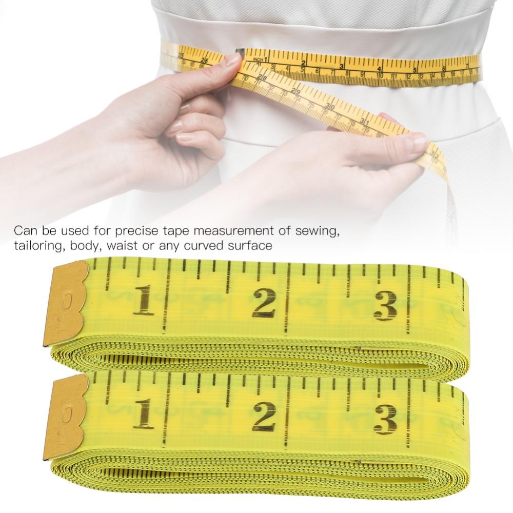 10Pcs 300cm / 120 Inch Flexible Measuring Tape Yellow Dressmaker Ruler For Weight Loss