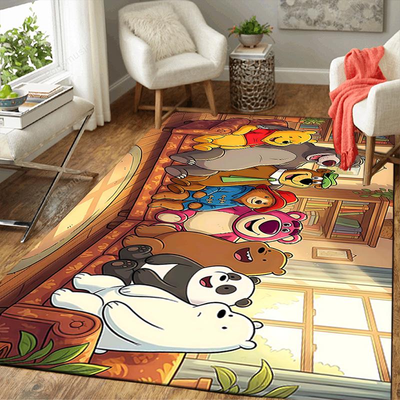 1Pc Christmas Winnie Pooh Rug Office Carpet Indoor Outdoor Doormat Nonslip Soft And Comfortable Living Room Christmas Halloween Gift D918106