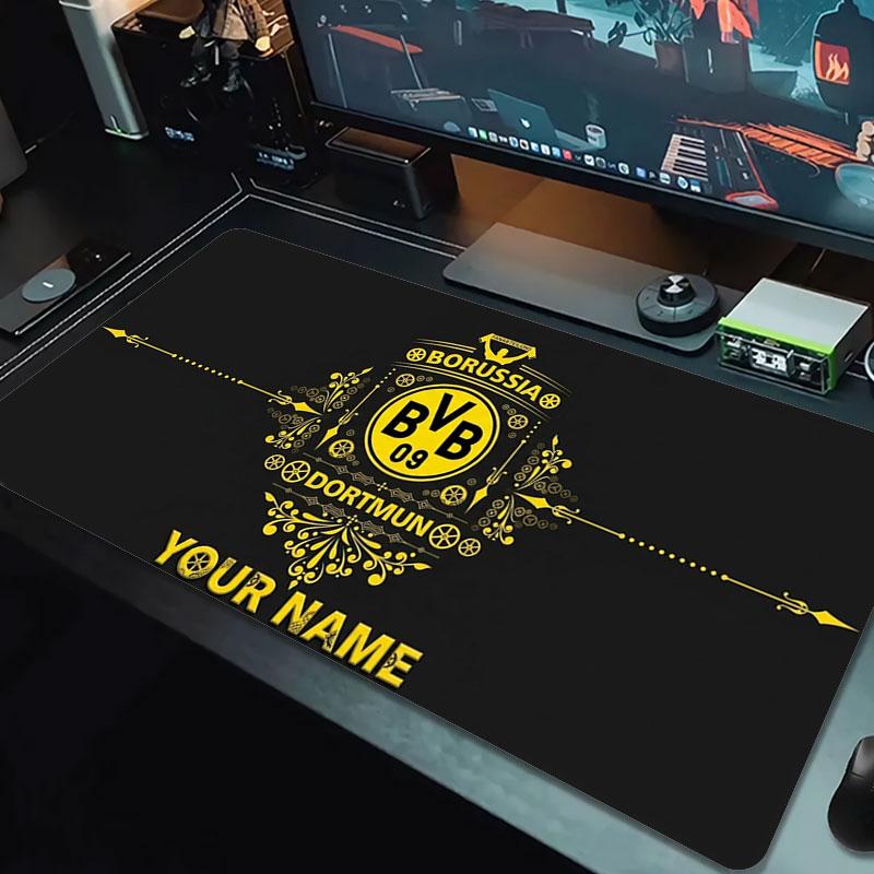 Borussia Custom Name Large Size Mouse Pad Large Gaming Table Cushion Non-slip Laptop Tablet Big Mousepad XXL Mat Mini PC Playmat With Lock edge