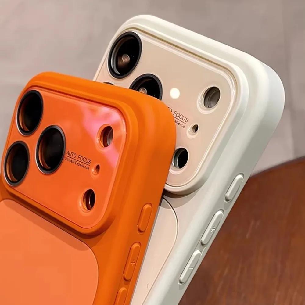 Матовый чехол из жидкого силикона однотонный для For Iphone 17 16 1 Pro Max 13 14 Защитная пленка для камеры Большое окно Тонкая крышка