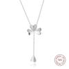 Authentic 925 Sterling Silver Necklace Lucky Four-Leaf Clover Pendant Necklaces for Women Fine Jewelry Collier Femme Argent