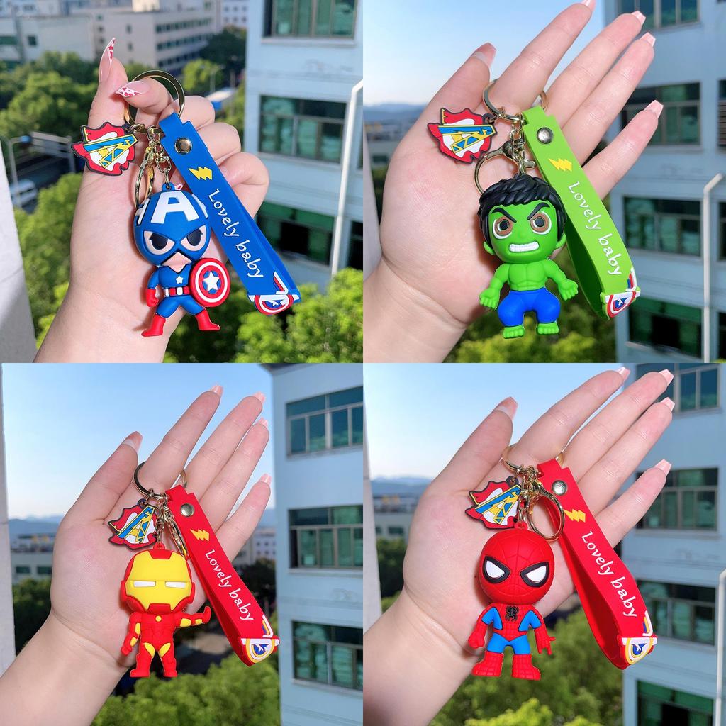 Аксессуары Брелок Супергерой Человек-паук Халк Железный Человек Кольцо для ключей Милый Декор для автомобиля Подарок