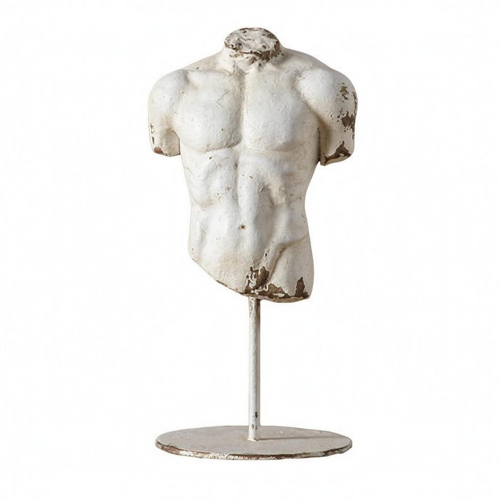 Resin Male Torso Sculpture Elegant Ornament Decorative for Tabletop, Home Office