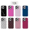 Роскошный чехол для телефона в стиле Y2K в горошек для iPhone 17 16e 16 15 14 13 12 11 X XS XR XSMAX 7 8 Air Pro Max Plus Роскошный двухслойный