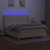 VidaXL Slatted Bed Base with Mattress and LED, Upholstered Bed, Double Bed, Adult Bed for Interior Bedroom, 3138978