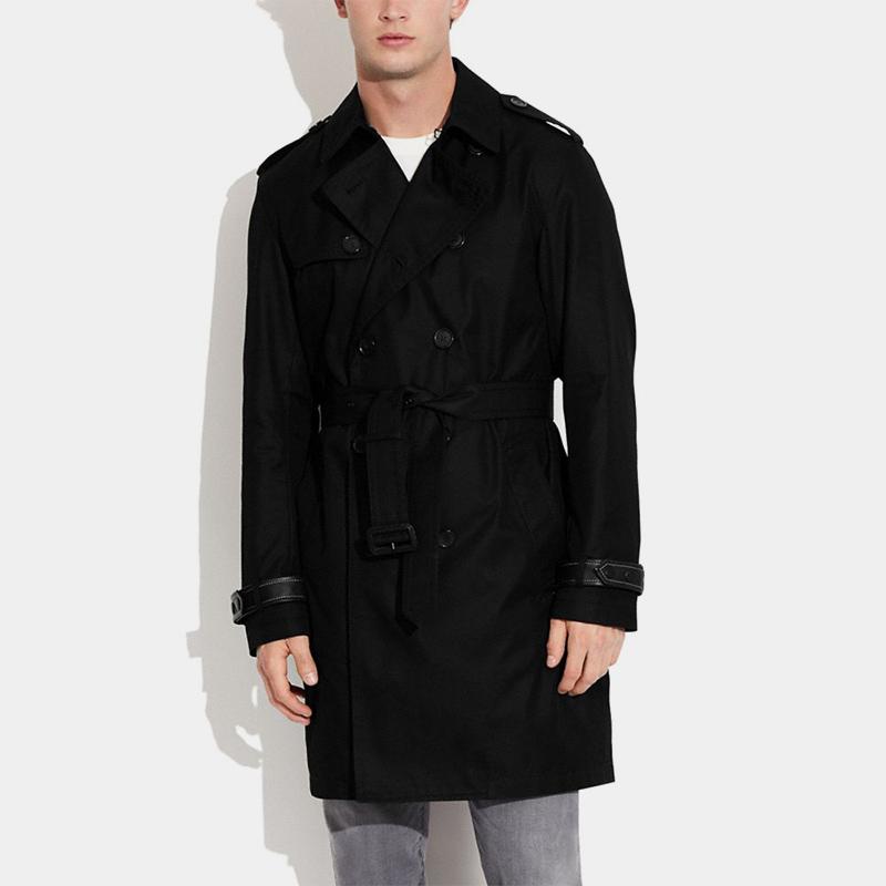 COACH Trench Coats Men's Lapel Moderate CF804-BLK