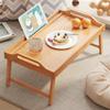 Bamboo Wood Foldable Outdoor Camping Table Bed Desk Tray Portable Breakfast Laptop Desk Tea Food Serving Table