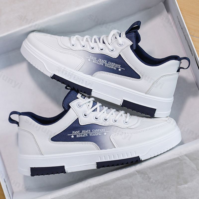 Модная универсальная белая обувь для мужчин Новинка 2025 Лето Повседневная дышащая сетчатая обувь для скейтборда Модные спортивные кроссовки на каждый день с увеличением роста