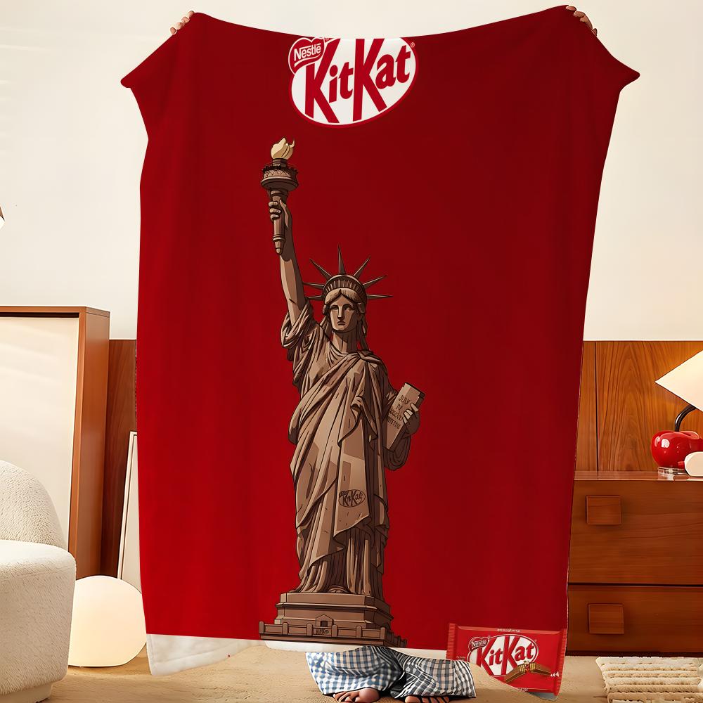 Еда K-KitKat Плед из фланели, легкий, уютный, прочный, моющийся, милый, классный