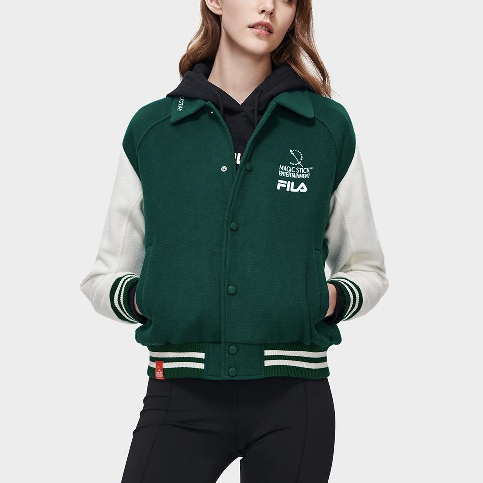 FILA Baseball Jacket Women's Wheat Seedling Green F11W319707F-GN