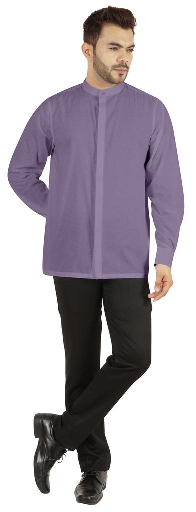 BestMan Мужская однотонная рубашка с воротником-стойкой и длинным рукавом, на пуговицах, деловые рубашки для офиса