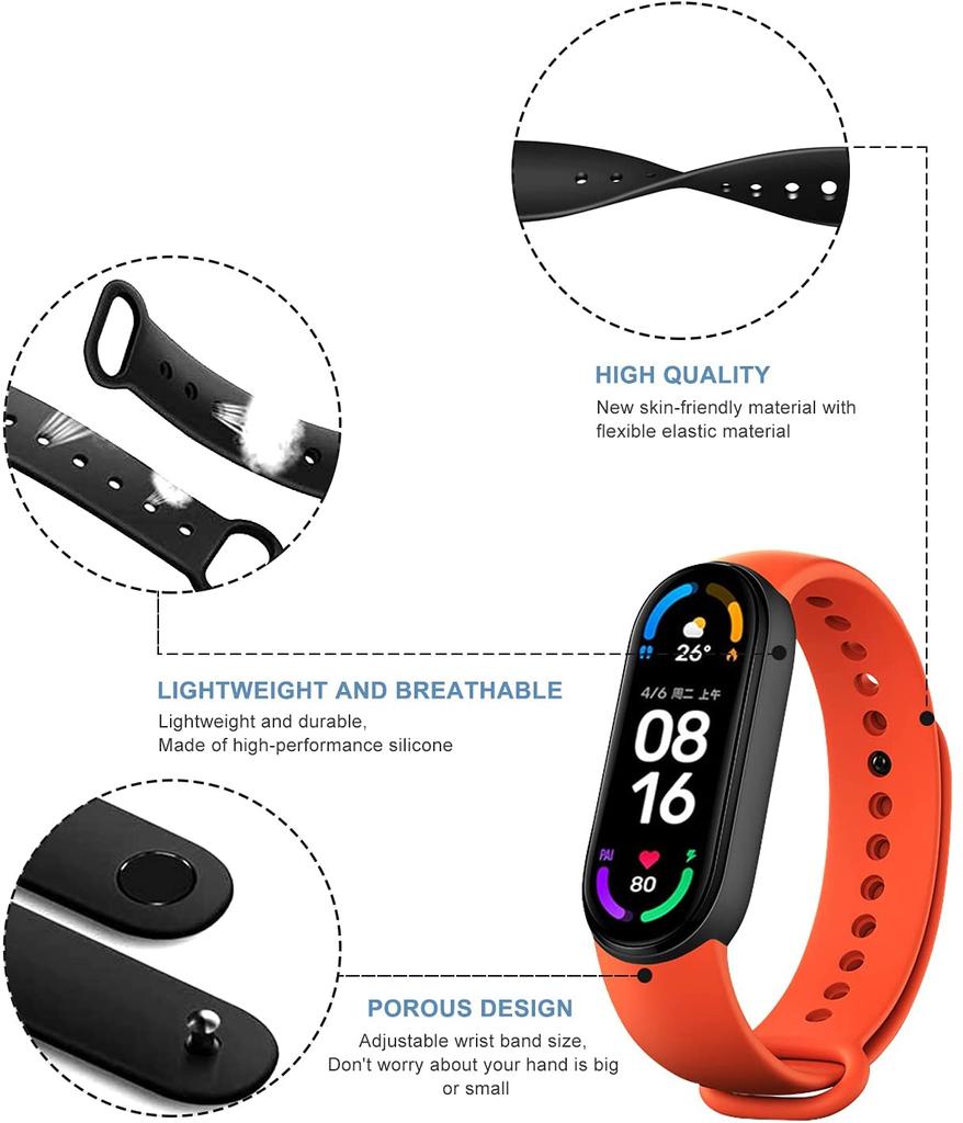 Ремешок для Xiaomi Mi Band 6 7 браслета Спортивный силиконовый ремешок для часов Miband band6 band4 correa Для Xiaomi mi band 3 4 5 7 ремешки