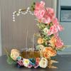 Chinese Wedding Flower Decorations: Elegant Artificial Flowers & Tin Box Shoe Rack for Pre-Wedding Ornaments.