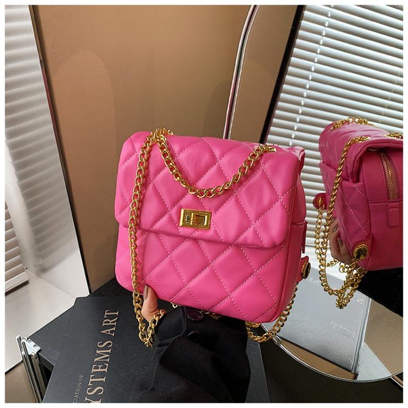 Маленькая сумка на цепочке с ромбовидным узором, женская летняя новая модная повседневная наплечная сумка-рюкзак