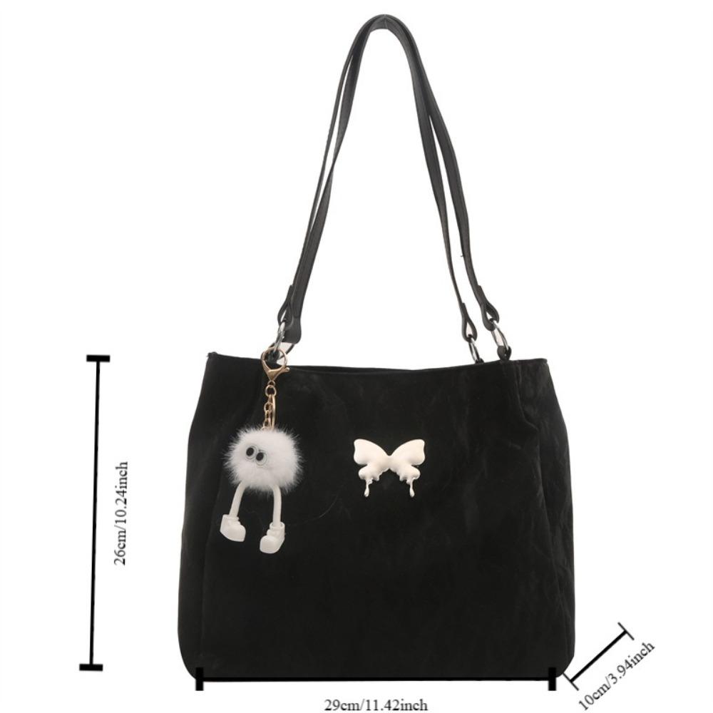 Doll Pendant Underarm Tote Bag Pu Leather Luxury Handbag Fashion Sweet Shoulder Bag  Female