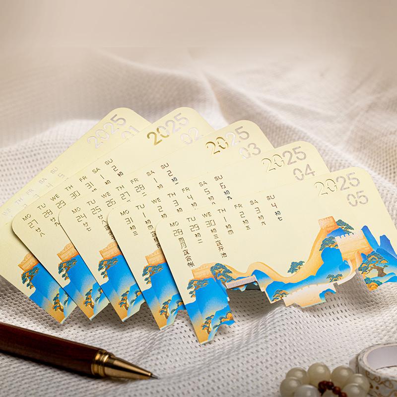Creative Paper Art 3D Notepad China Great Wall Model Craft Calendar Home Desktop Decoration Laser Cutting Calendar Paper