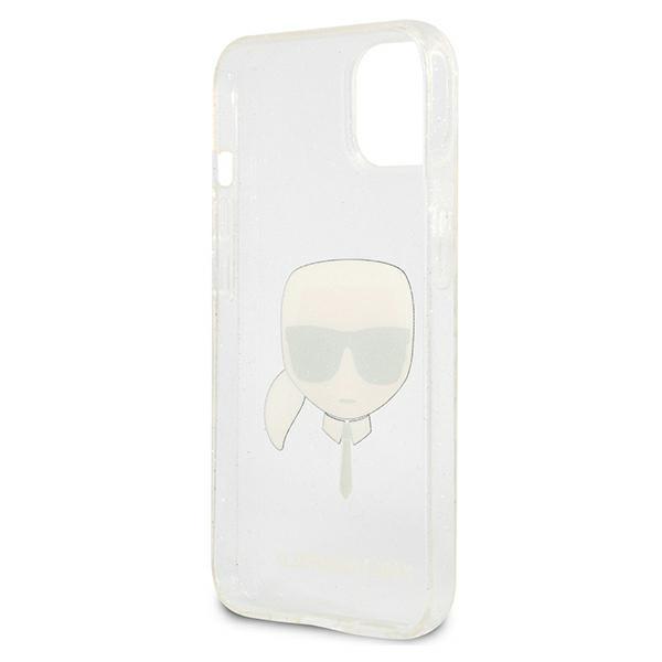 Etui do iPhone 13 mini Karl Lagerfeld Glitter Karl's Head Srebrny