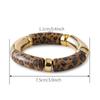 Acrylic Leopard Bracelets Beaded Curved Tube Bangle Fashion Bohemia Style Bracelets  Women