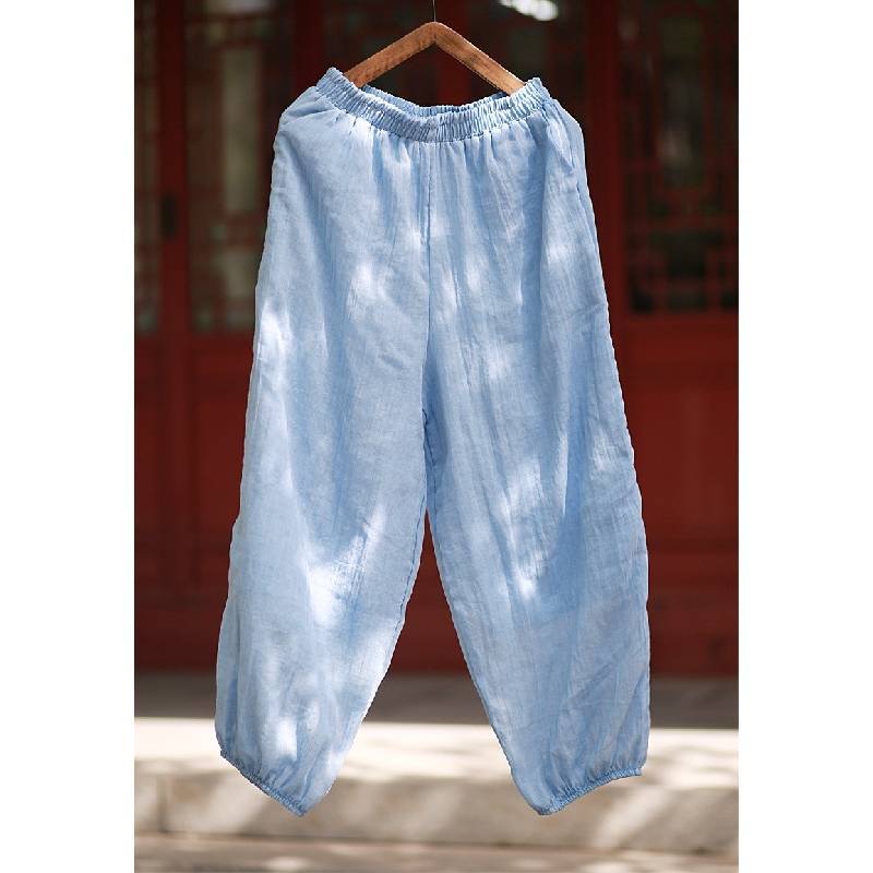 Cotton Linen Loose Fit Pants For Women Summer Boho Style Casual Trousers