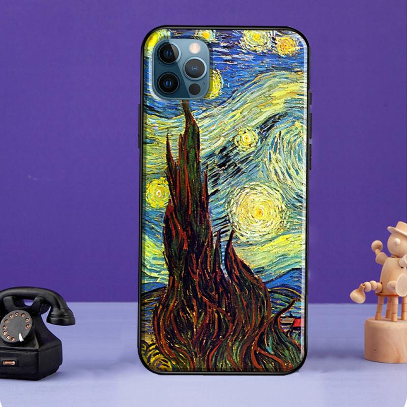 Чехол с масляной живописью Ван Гога для iPhone 11 14 Pro Max SE 2020 XR X XS Max 6S 7 8 Plus, чехол для iPhone 12 13 mini