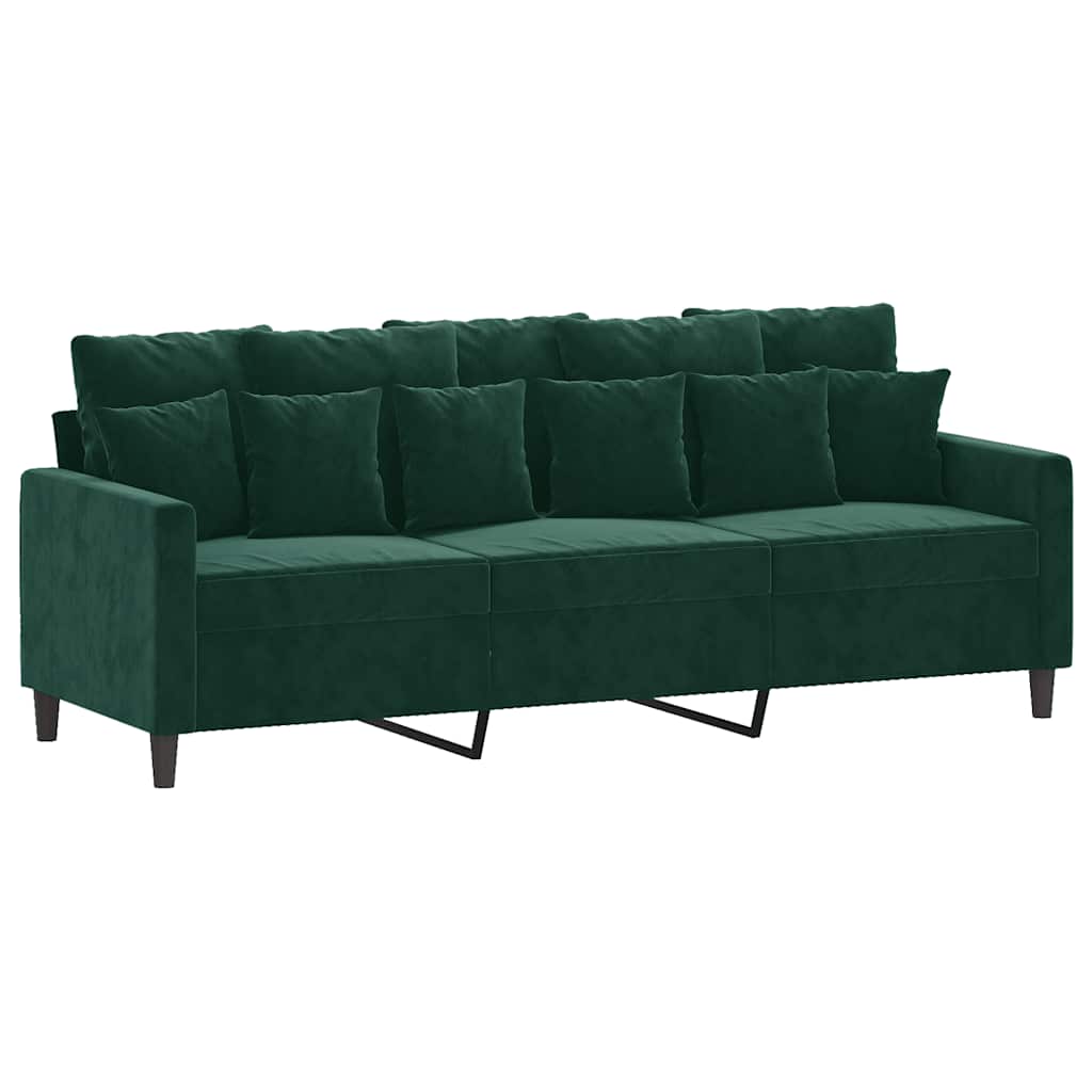 3 Seater Sofa Dark Green 180 cm Velvet