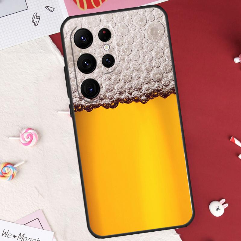 Пиво Алкоголь Лето Пузырьки Чехол Для Samsung Galaxy S24 FE S20 FE S21 S22 S23 S25 S26 Ultra S10 Plus S25 FE Чехол Корпус