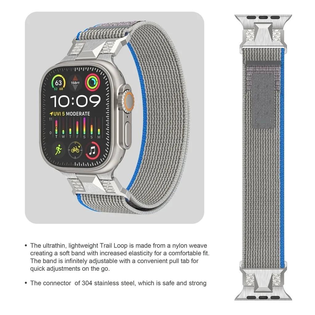 Нейлоновый ремешок для Apple Watch Ultra 2, 49 мм, серия 9, 8, 7, 45 мм, ремешок Correa для iWatch 6, 5, 4 Se 3, 44 мм, 42 мм, ультра браслет