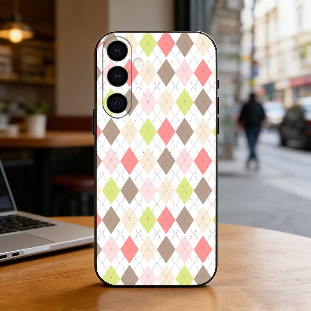 plaid background Phone Case For Samsung Galaxy A73,A72,A71,A70,A53,A52,A51,Soft Silicone Black Cover