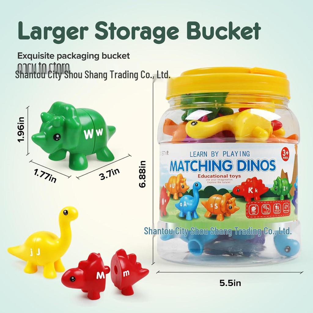Cross-Border Dinosaur Letter & Number Matching Montessori Toy for Early Childhood Education