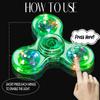 FIGROL LED Finger Spin Widget Focus Toy LED Hand Spinner Stress Relief Kill Time Brain Tray Ball Beard Green Spinner,