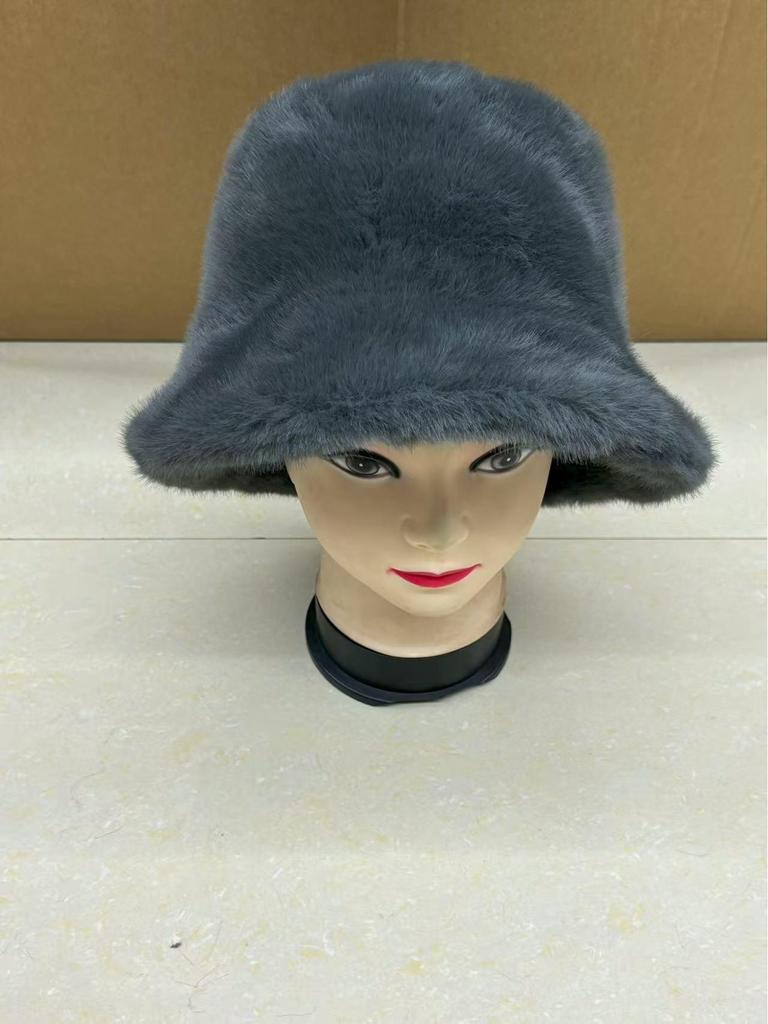 Thickened Faux Mink Fur Mongolian Bucket Hat with Ear Protection for Autumn & Winter