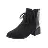 Large Short Boots Women's English Style Horseshoe Thick Heel Boots