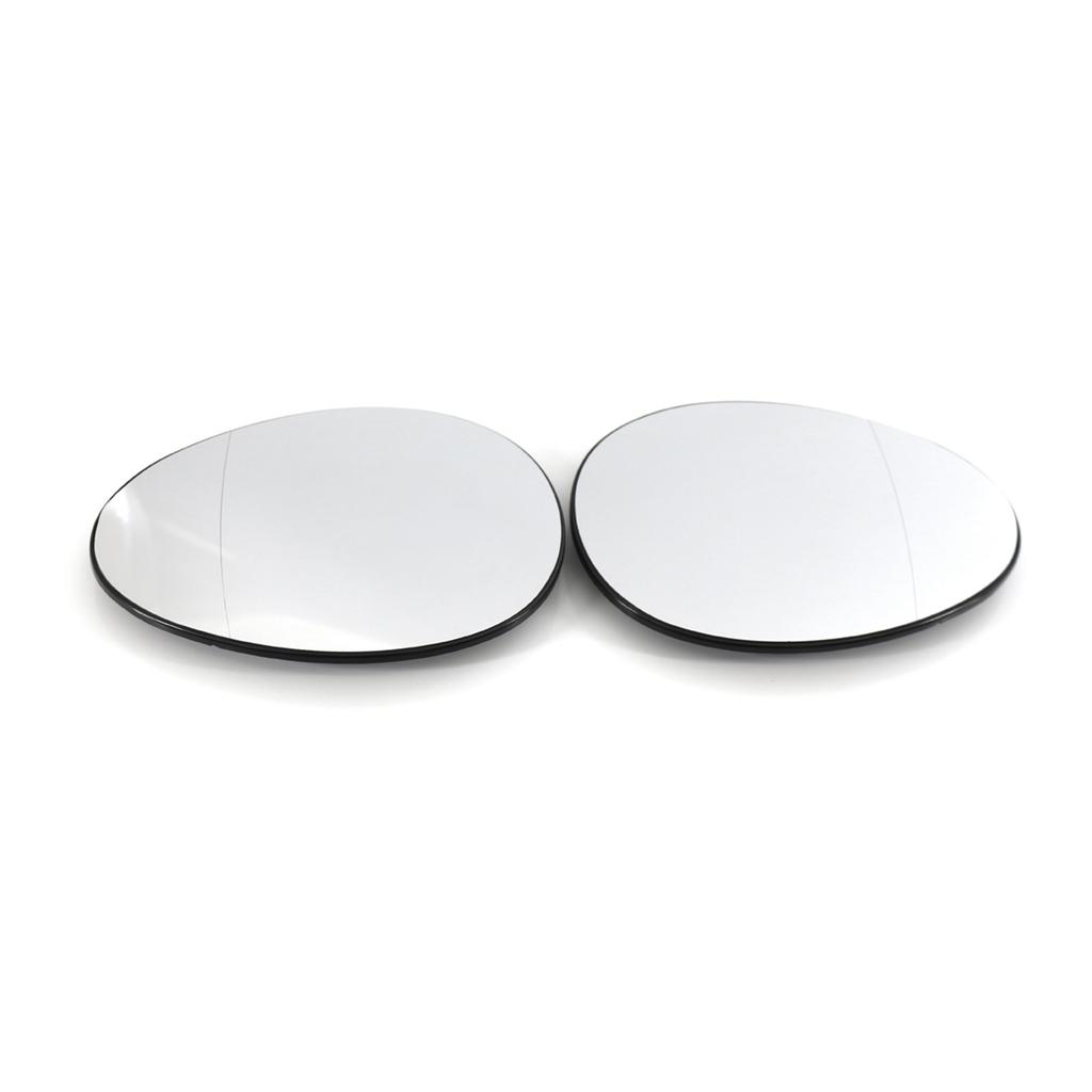 Rearview Mirror Glass with Clip Replacement for BMW Mini R55 R56 R57 2007 To 2014 2pcs Heated Left