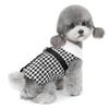 Junseong Simon Checked Dog Harness Clothes, Black
