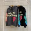 Kanye Unisex Heart Graffiti Fleece-Lined Sweatshirt 